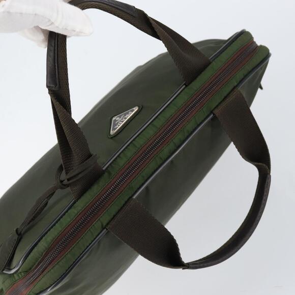 PRADA Hand Bag Nylon Khaki Silver Auth 151267 - Picture 6 of 16